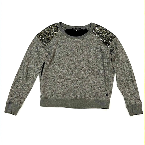 Maison Scotch Chapeau Mixed Media Sequin Sweatshirt - Picture 1 of 10